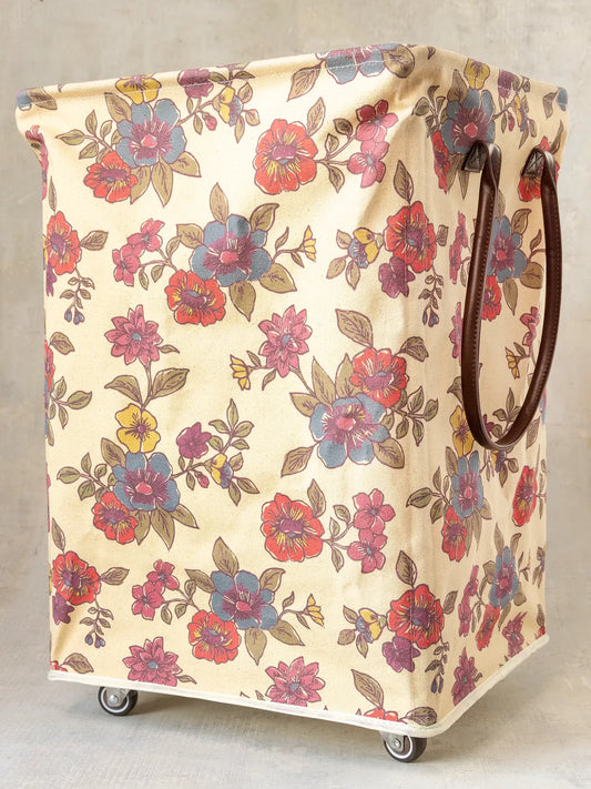 Floral Rolling Laundry Hamper