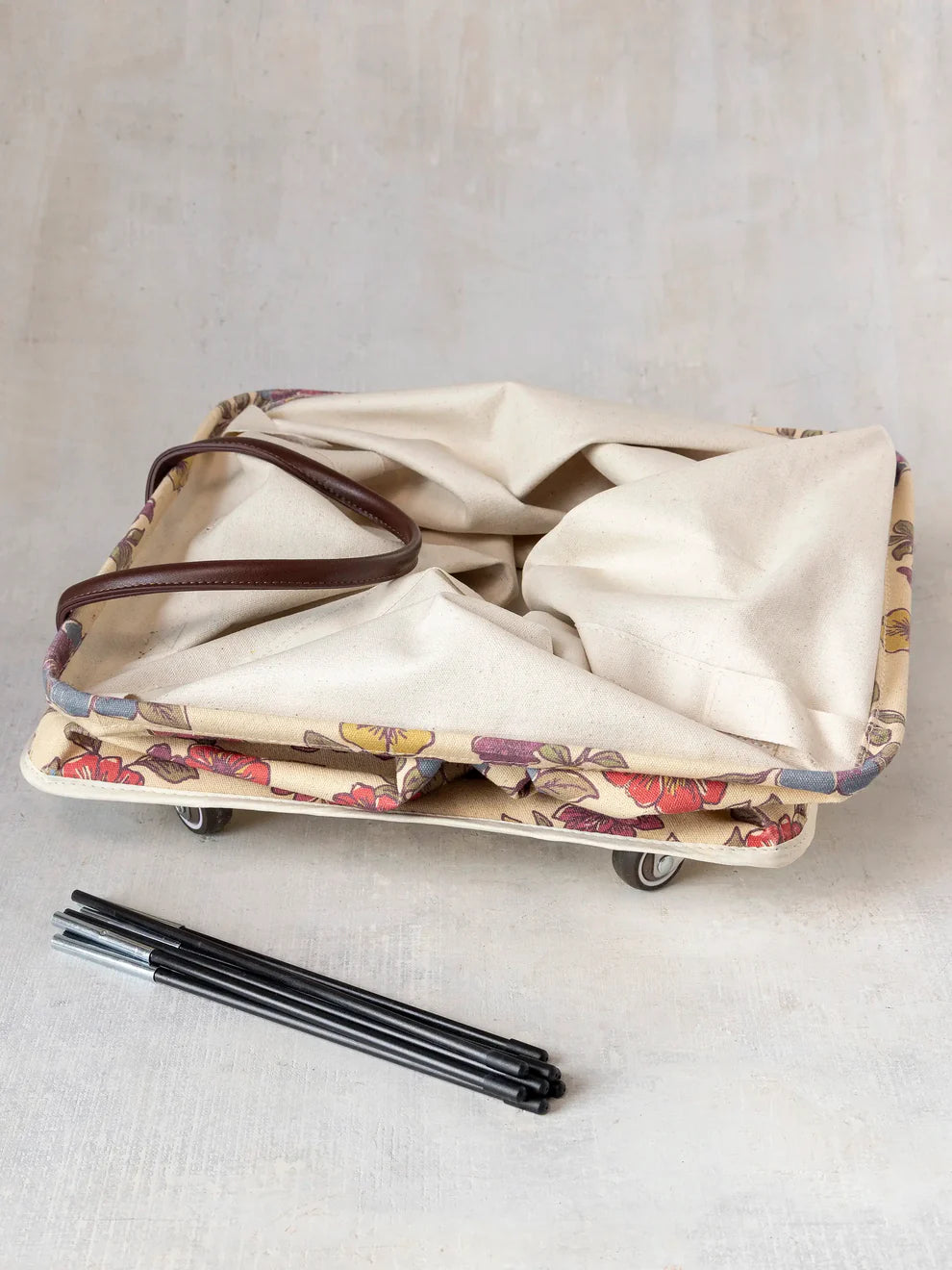 Floral Rolling Laundry Hamper