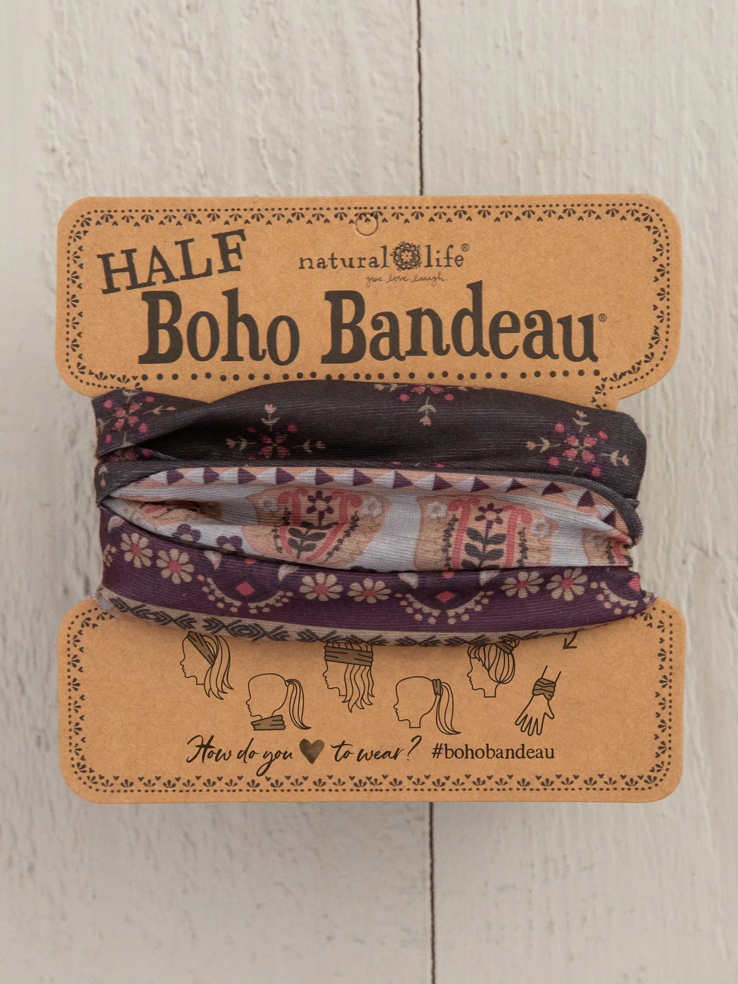 Half Boho Bandeau® Headband | Mocha Tulip