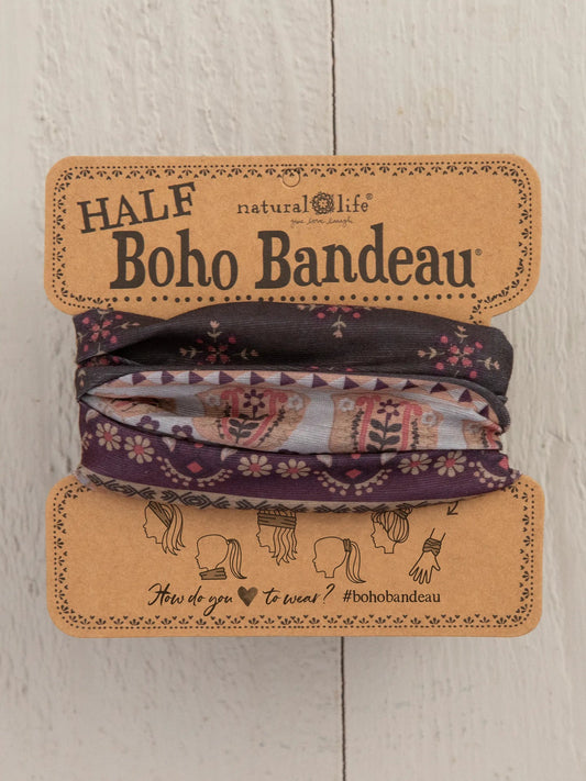 Half Boho Bandeau® Headband | Mocha Tulip