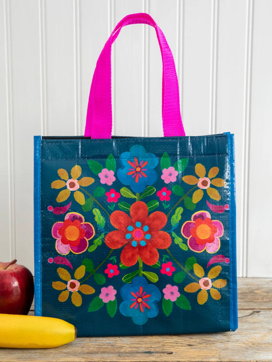 Insulated Lunch Bag | Navy Folk Flower
