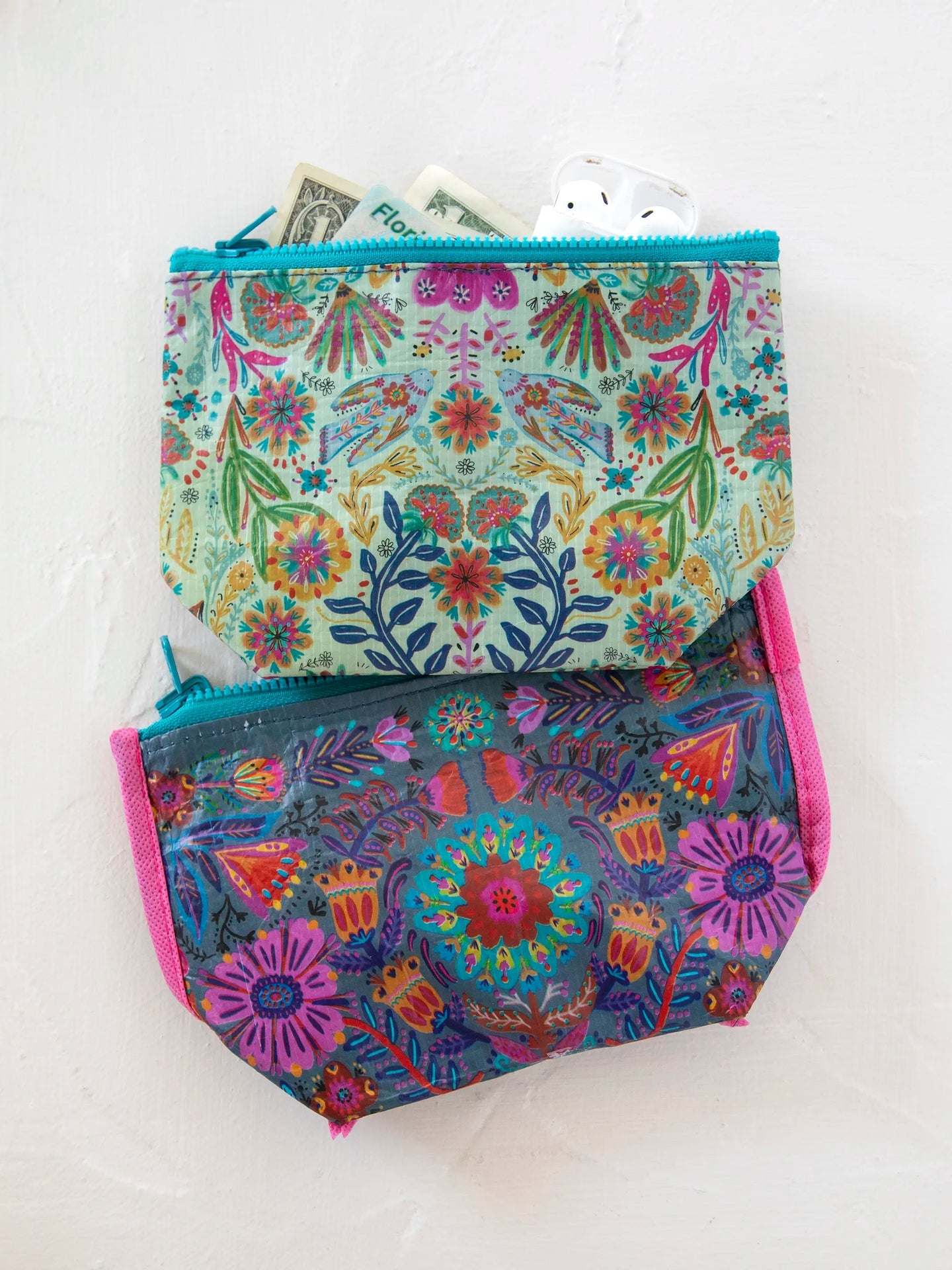Reversible Zip Pouch | Cream Floral