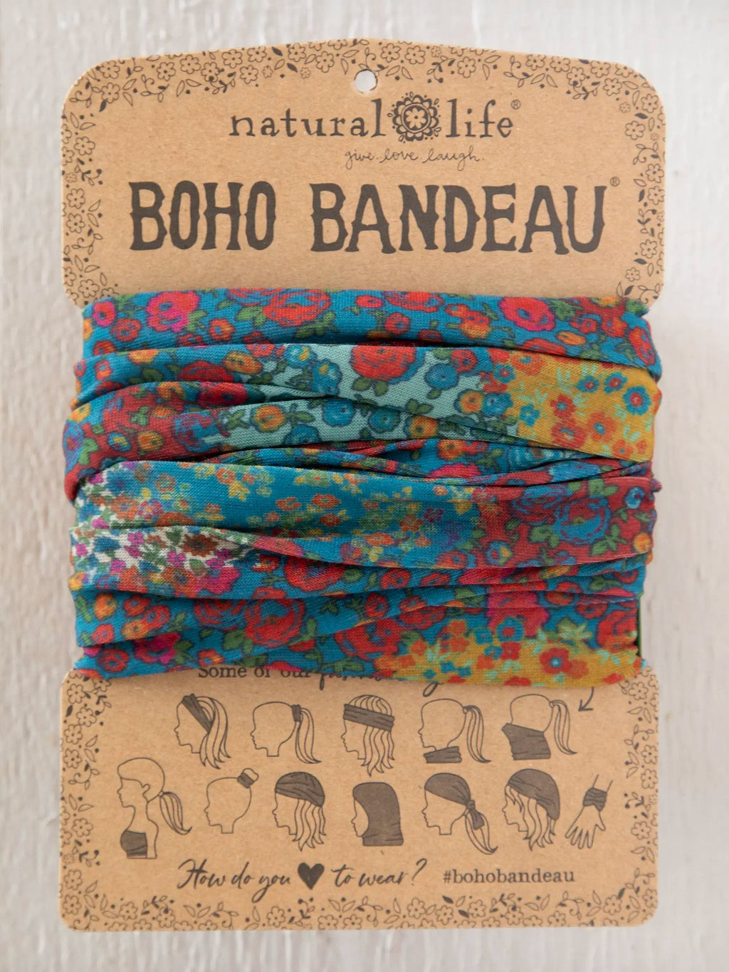 Full Boho Bandeau® Headband | Navy Prairie Patchwork
