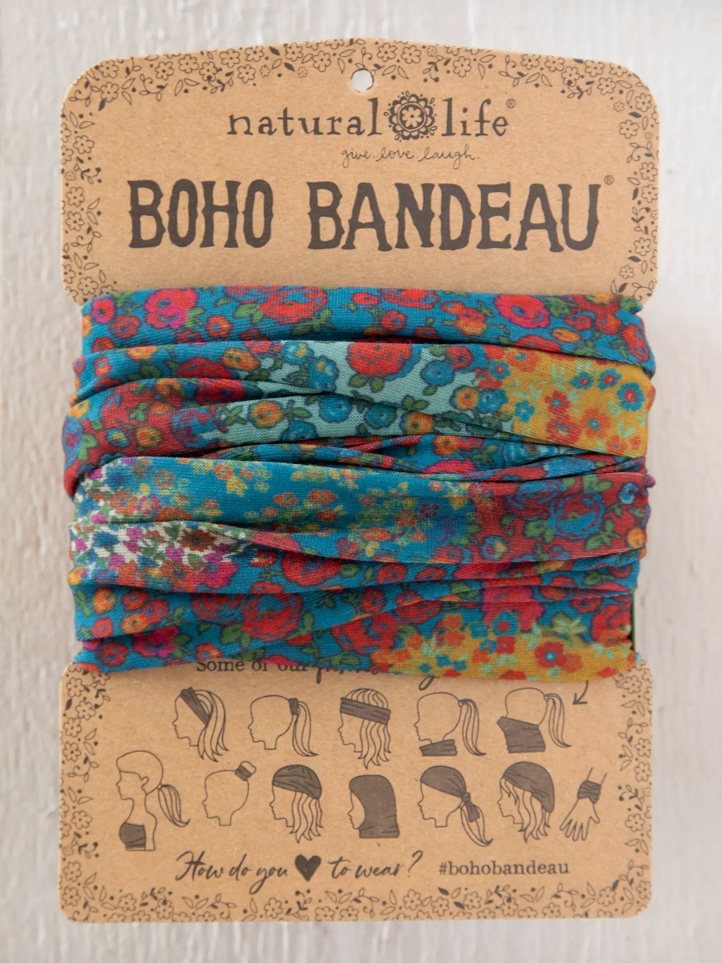 Full Boho Bandeau® Headband | Navy Prairie Patchwork