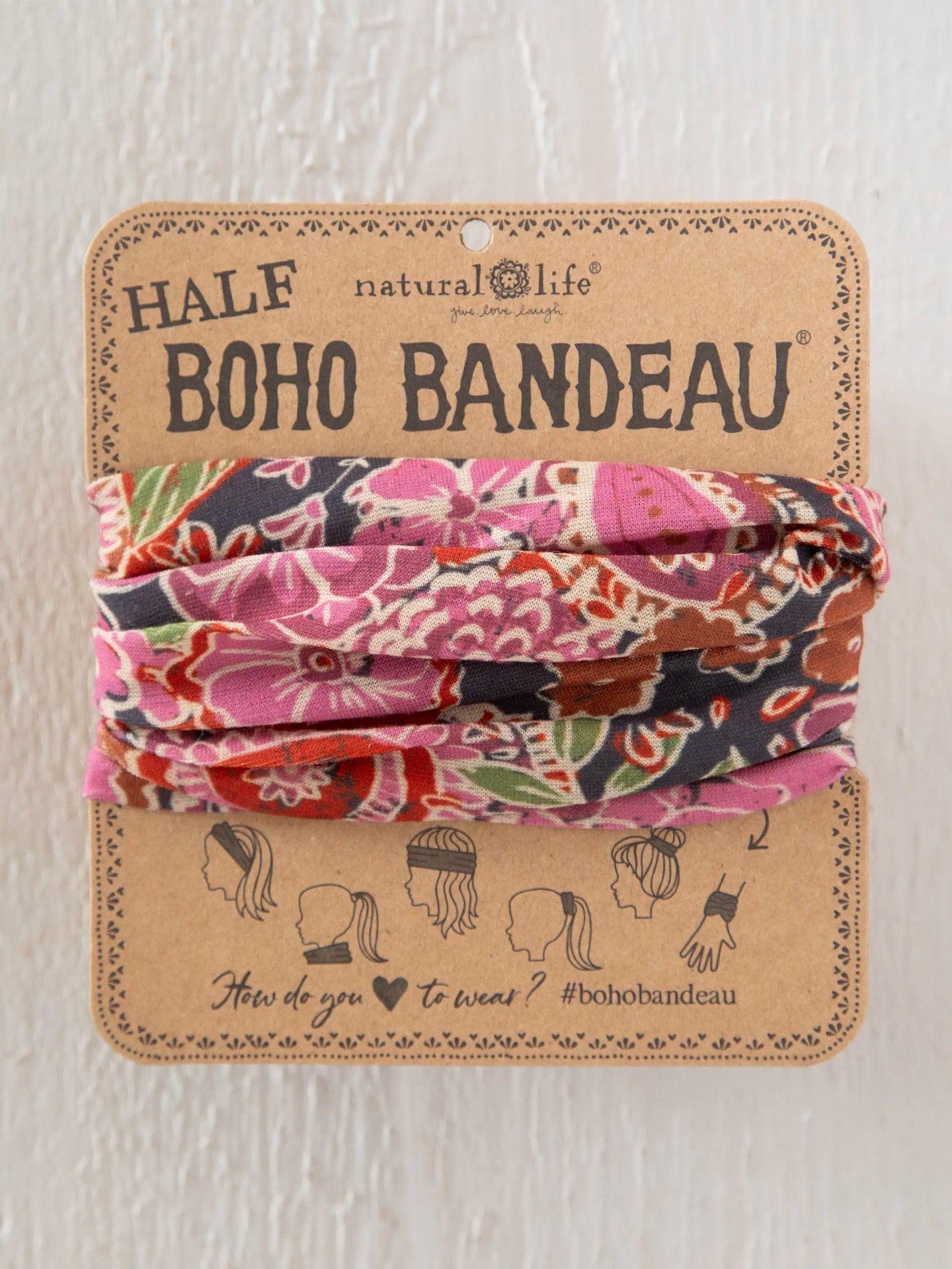 Half Boho Bandeau® Headband | Black Paisley