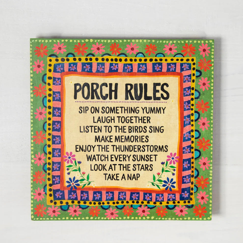 Wooden Sign | Porch Rules