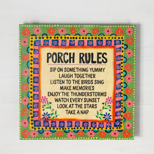 Wooden Sign | Porch Rules