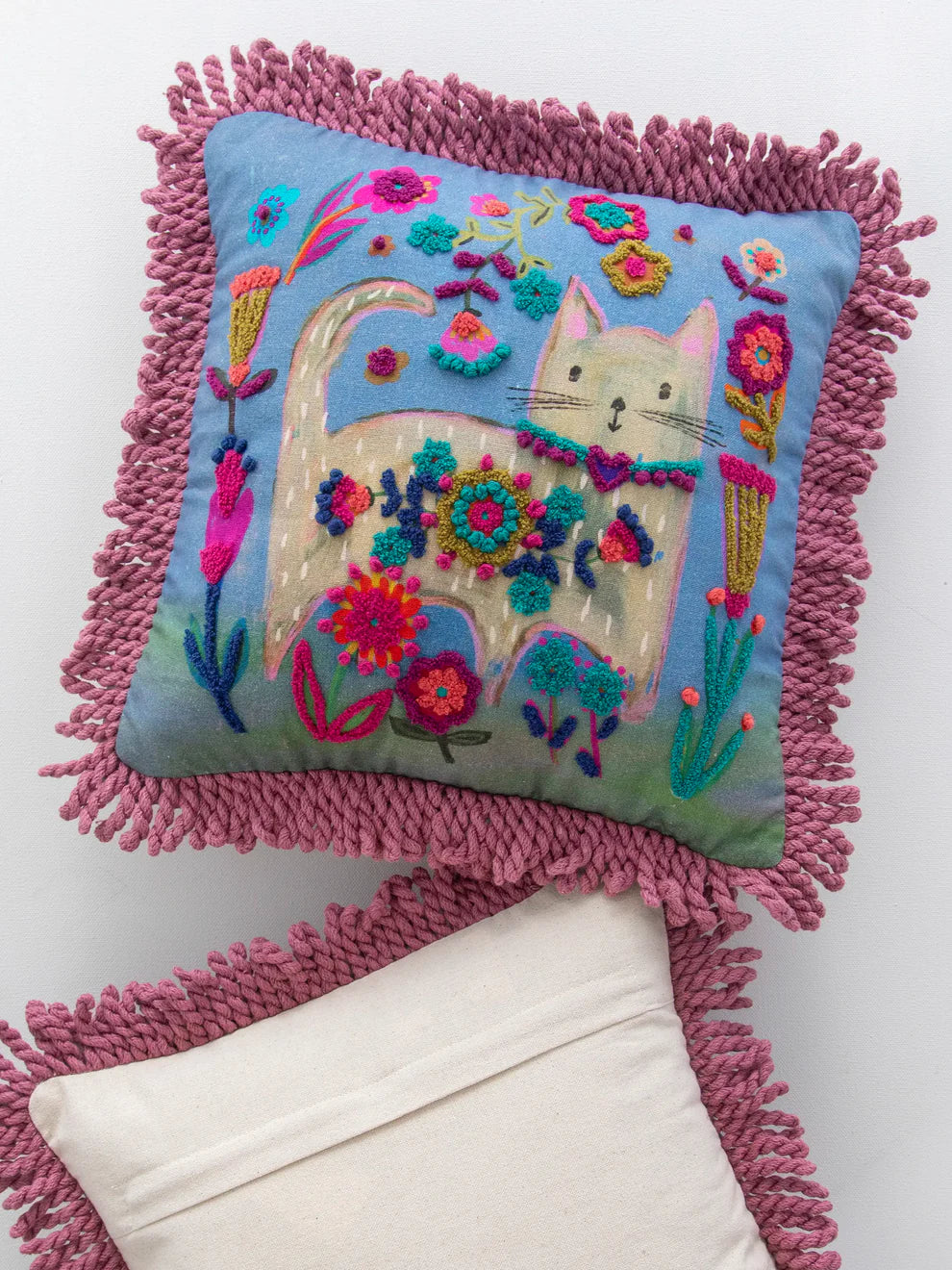 Tufted Boho Pillow | Cat