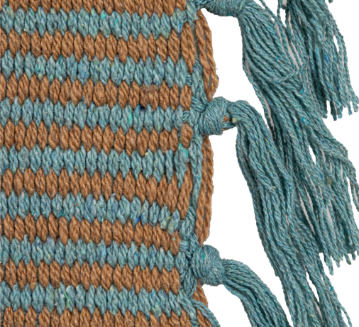 Recycled Cotton Throw Blanket | Blue Stripes