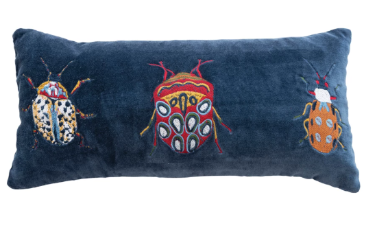 Beetles &amp; Chambray Lumbar Pillow