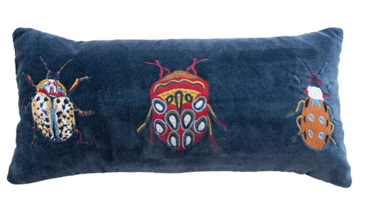 Beetles &amp; Chambray Lumbar Pillow