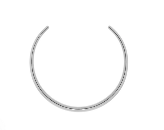 Julia Necklace | Solid Choker Cuff in Silver