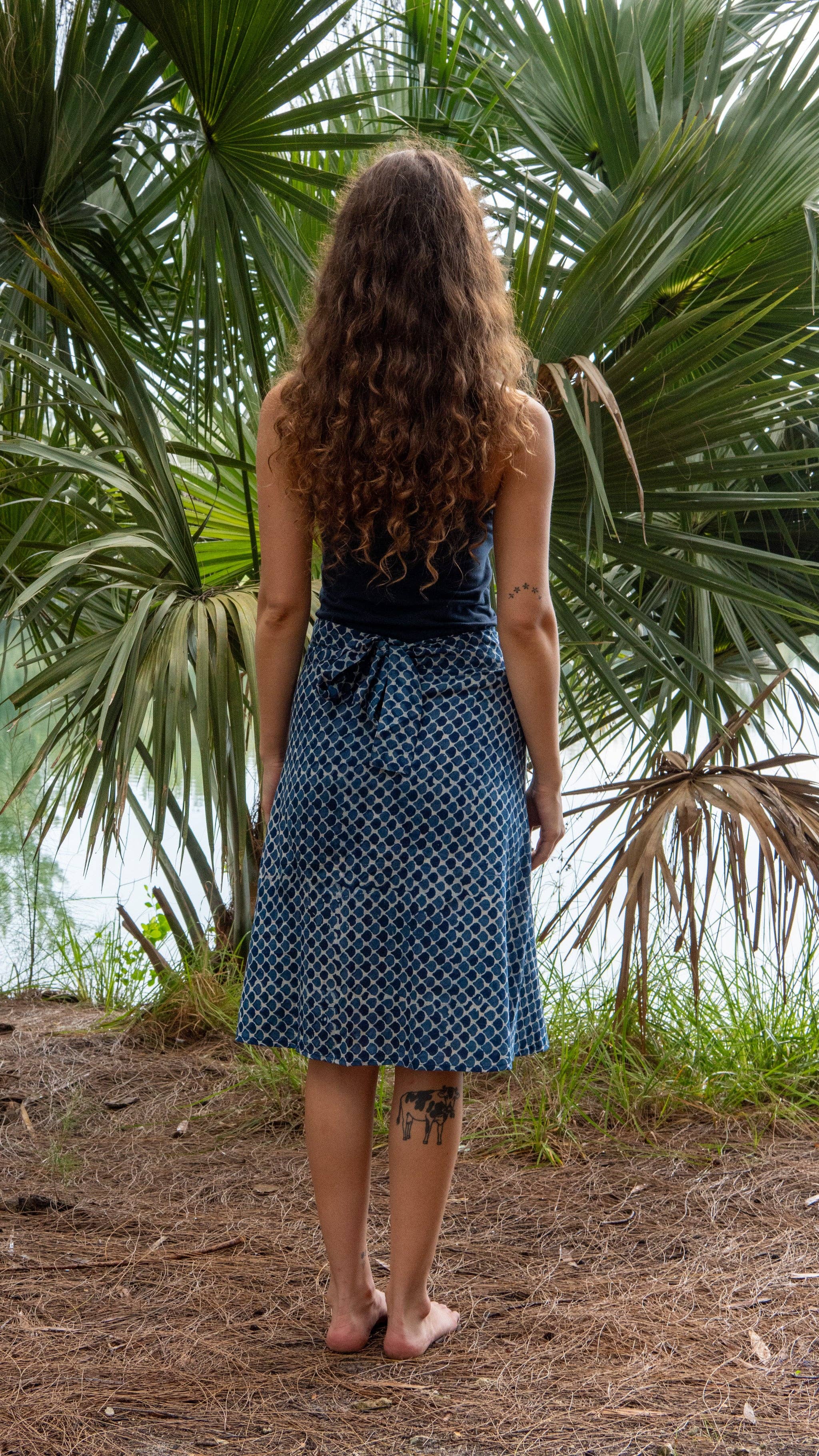 Rewa Midi Wrap Skirt in Moana