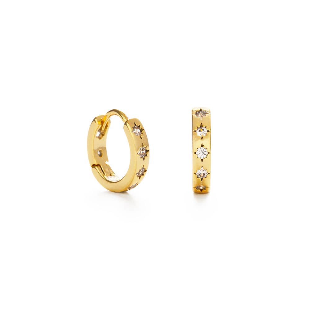 10mm Huggie Hoops with Starburst