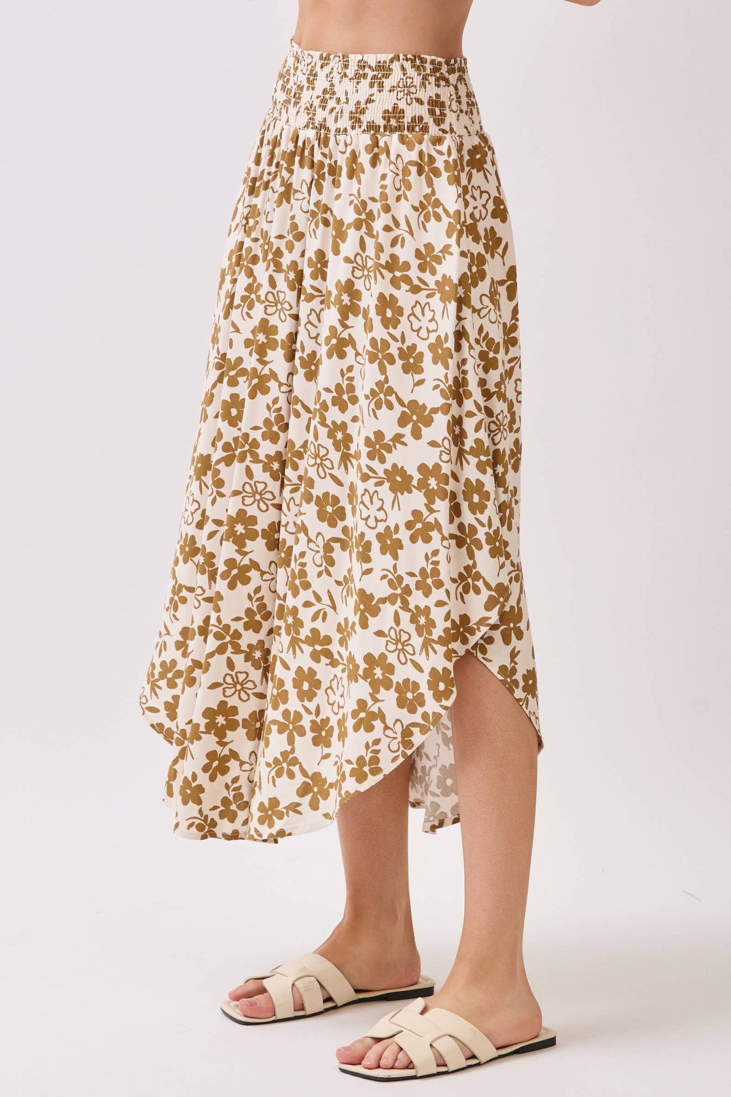 Avery Skirt | Tan Floral