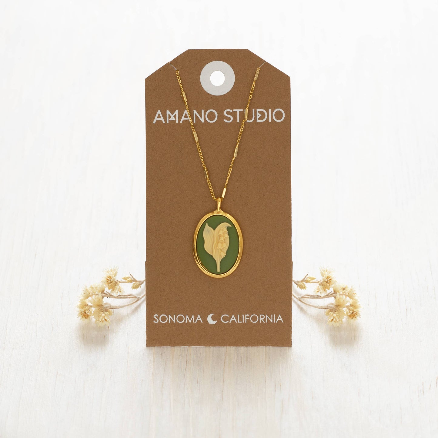 Lily of the Valley Vintage Cameo Necklace