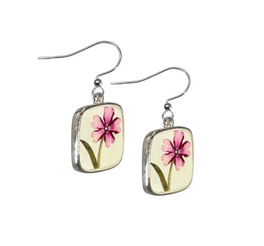 Verbena on the Beach Small Square Earrings