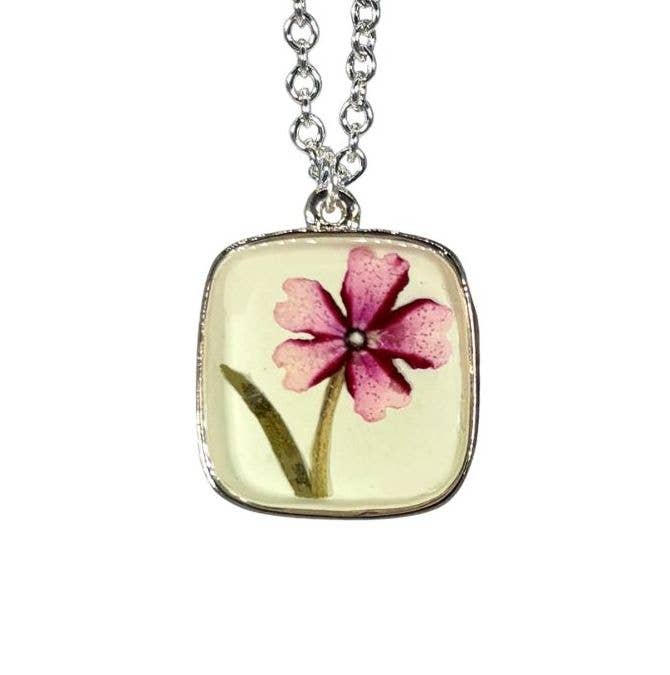 Verbena on the Beach Small Square Necklace