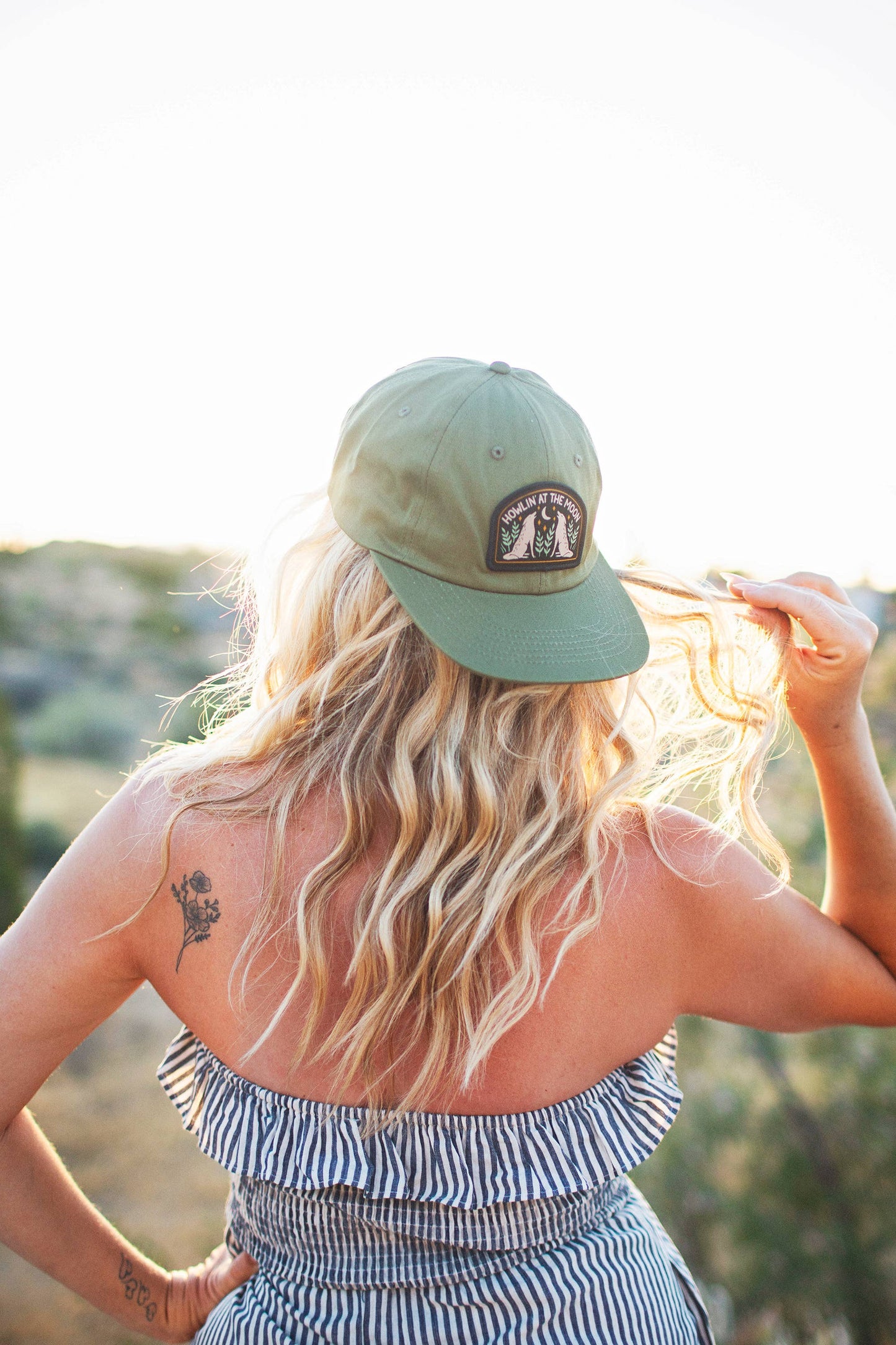 Cotton Snapback Hat | Howlin' At The Moon
