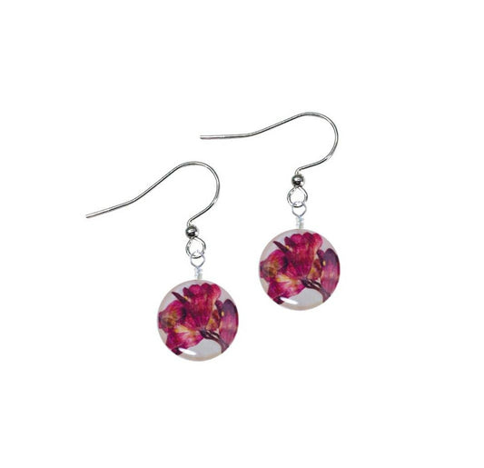 Coral Bell On Shell Petite Round Earrings