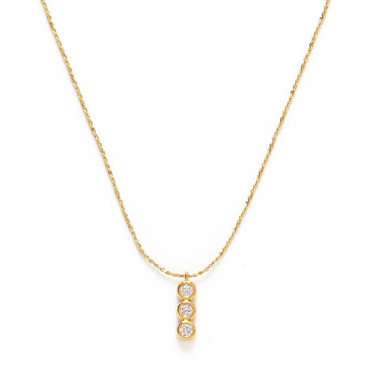 Three Crystal Bar Pendant Necklace