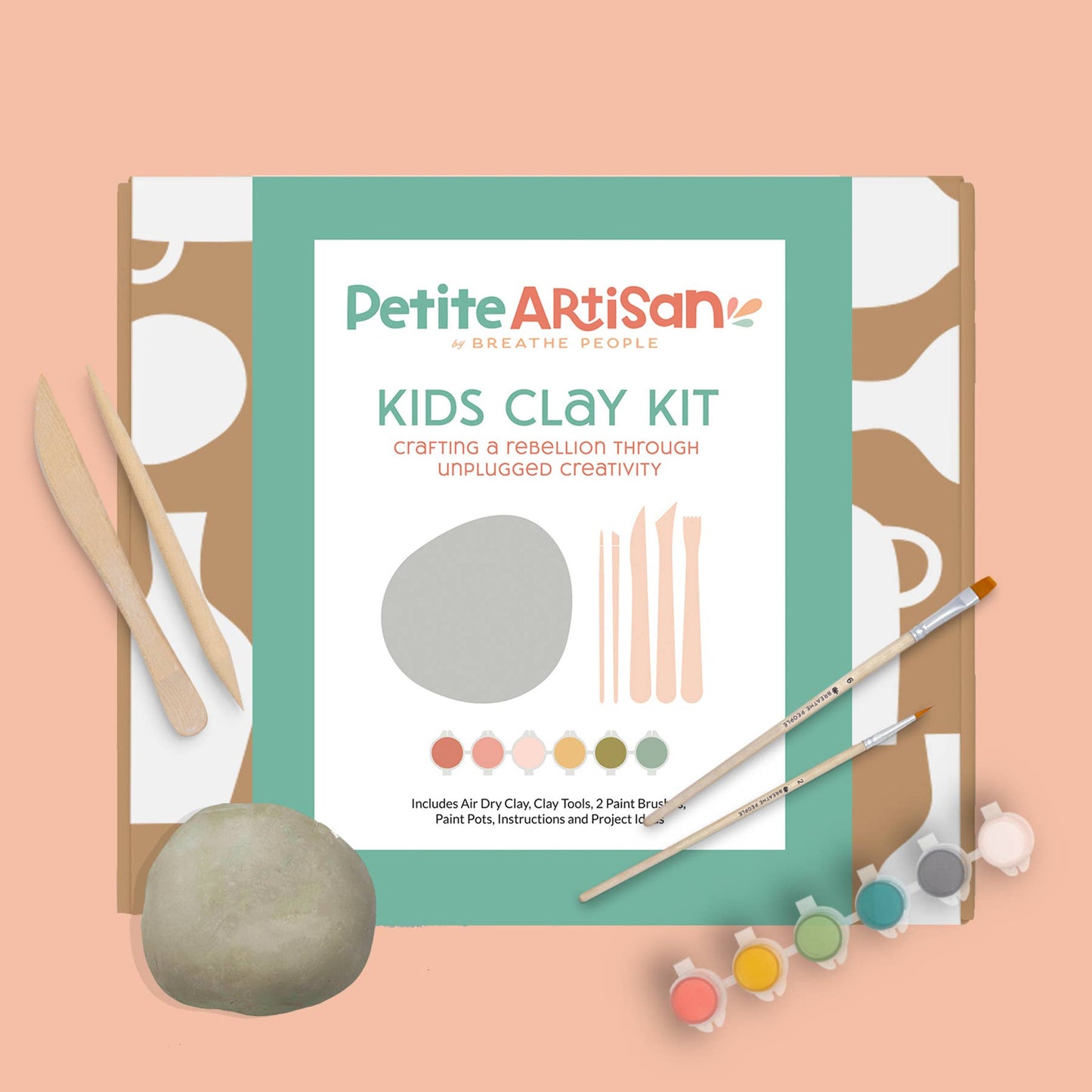 Deluxe Kids Clay Kit, Air Dry Pottery Kit All in One