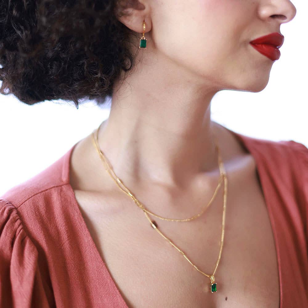 Emerald Green Pendant Necklace