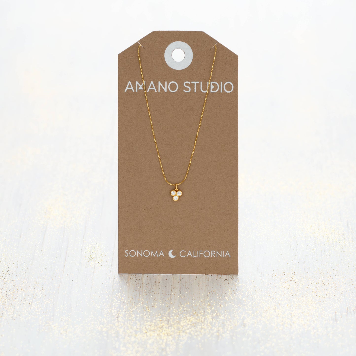 Tiny Triple Crystal Necklace