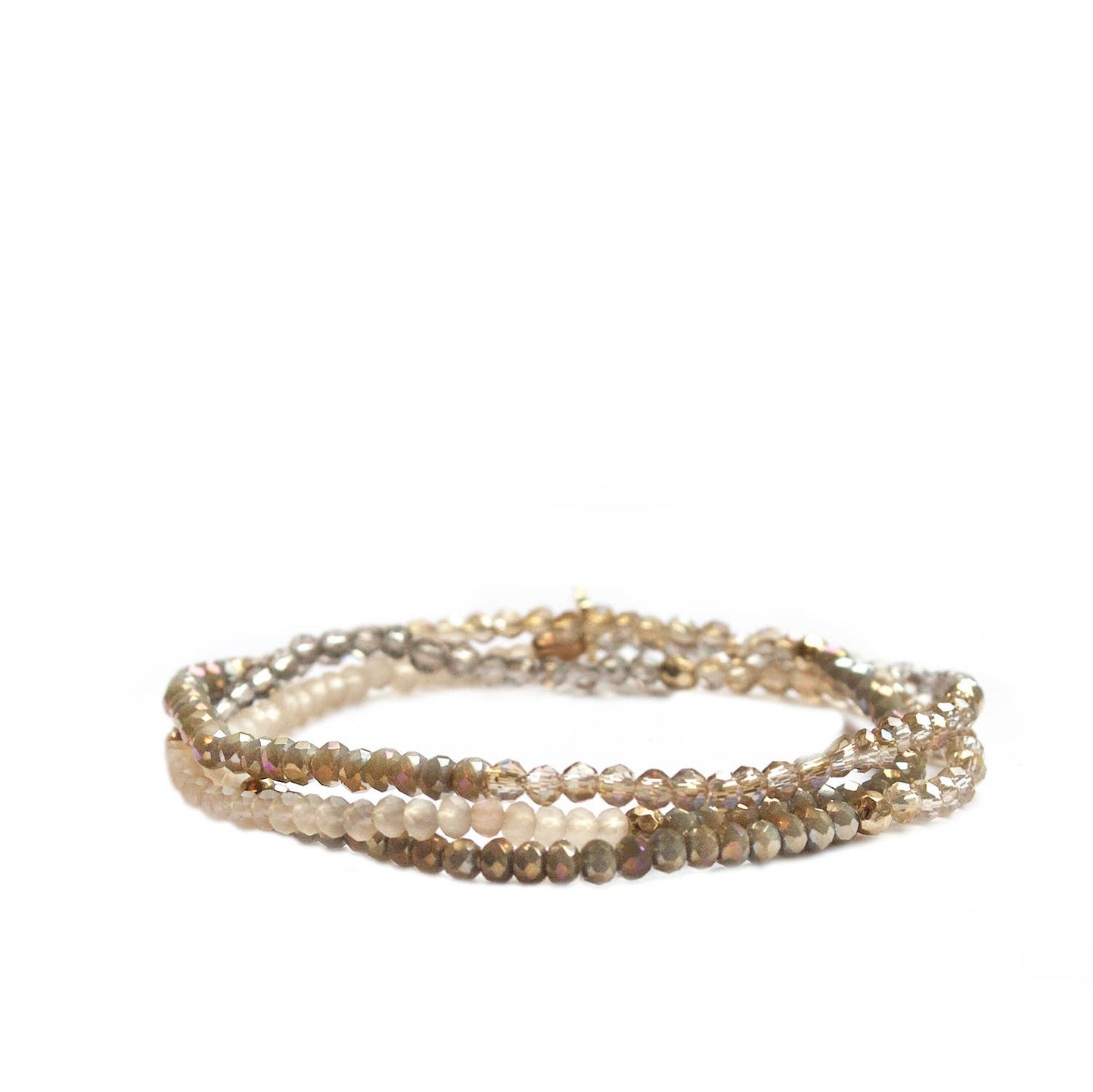 Mini stretch crystal beaded wrap bracelet