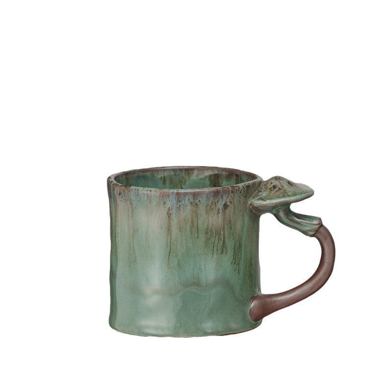 Stoneware Mug with Mushroom Handle