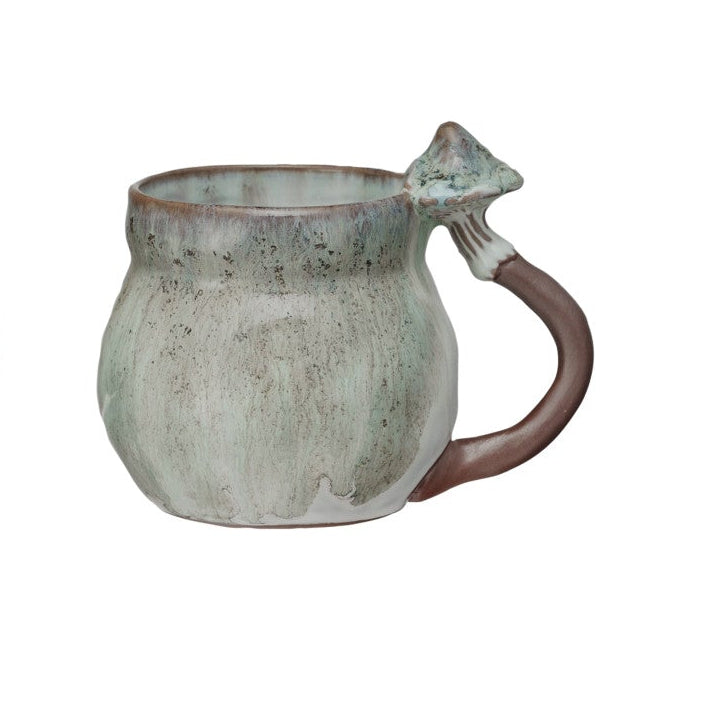 Stoneware Mug with Mushroom Handle