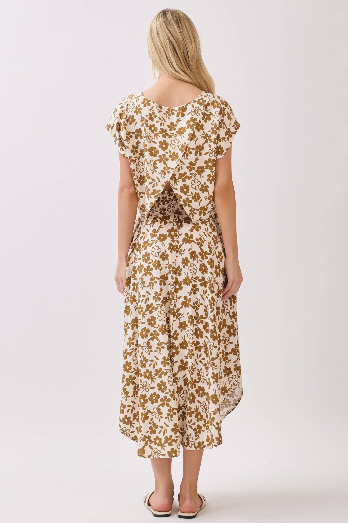 Avery Skirt | Tan Floral