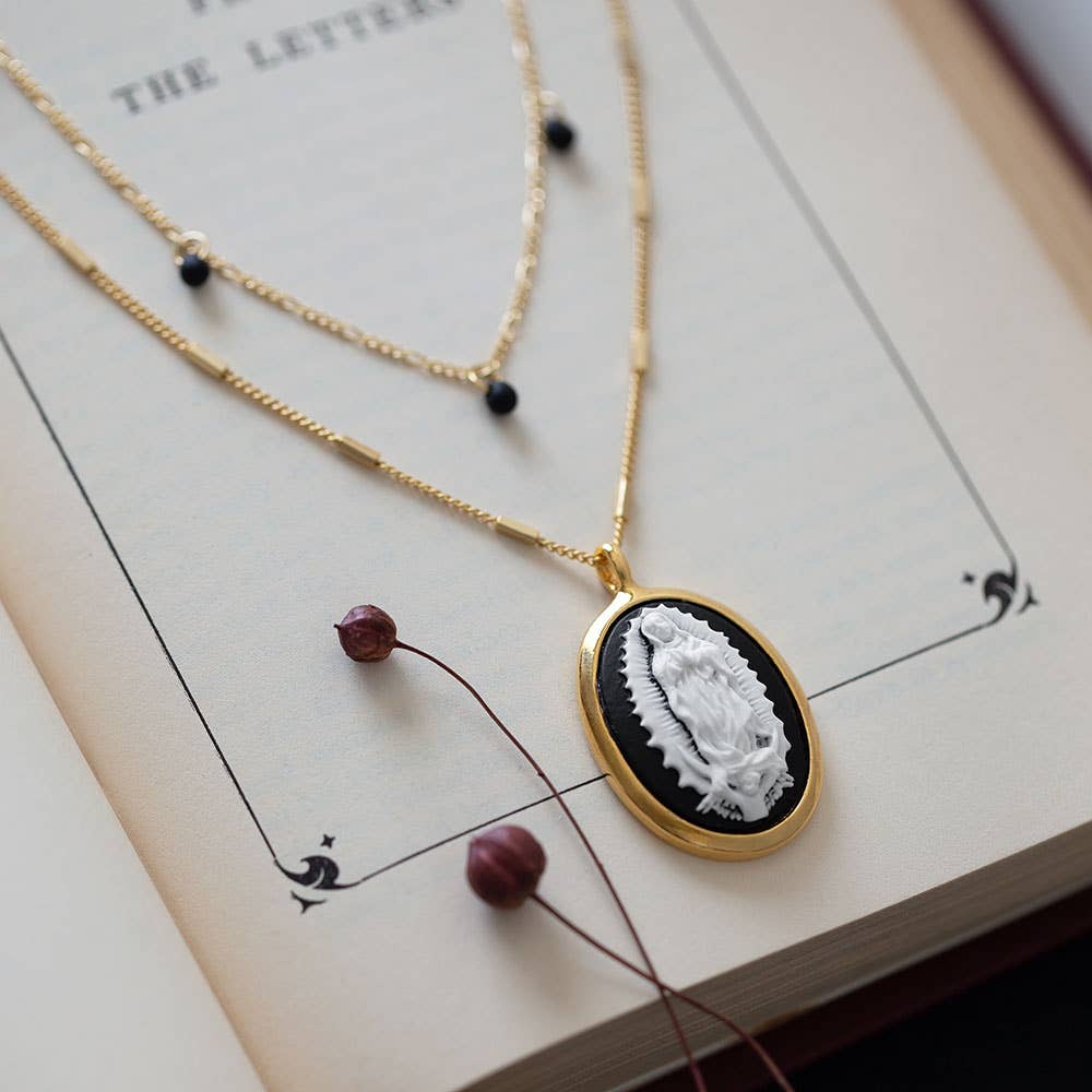 Virgin of Guadalupe Vintage Cameo Necklace