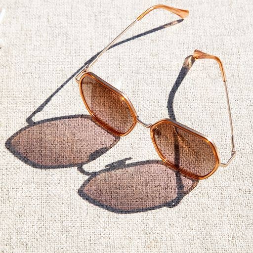 Addyson- Matte Beige/Gold/Smoke Polarized Lens