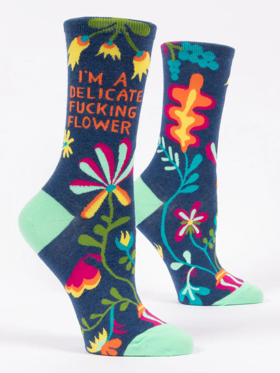 I'm a Delicate F****** Flower crew socks