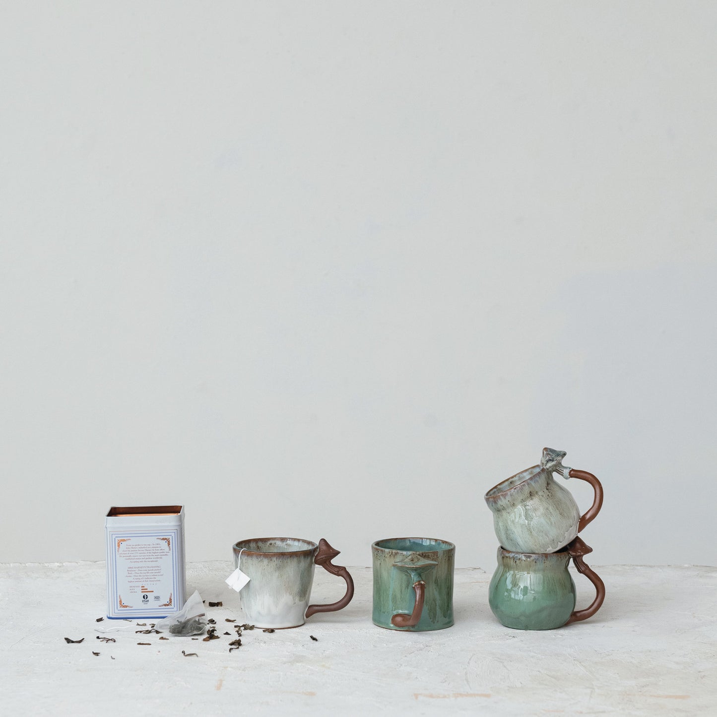 Stoneware Mug with Mushroom Handle