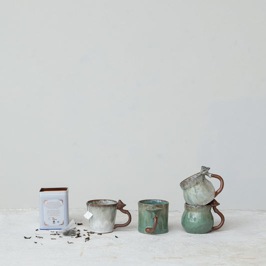 Stoneware Mug with Mushroom Handle