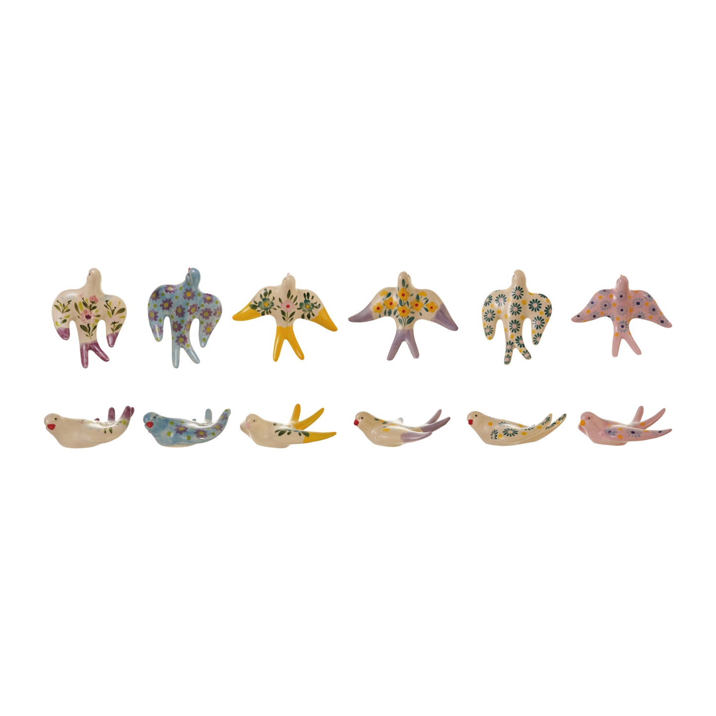 Hand-Painted Stoneware Bird Wall Decor