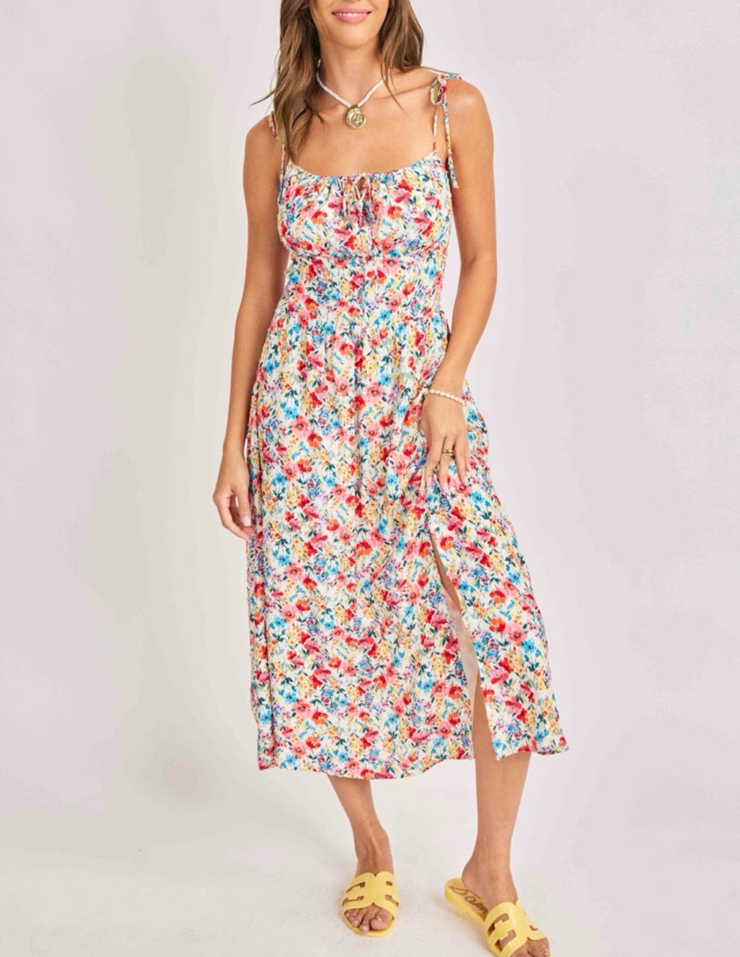 Cove Tie Straps Midi Dress