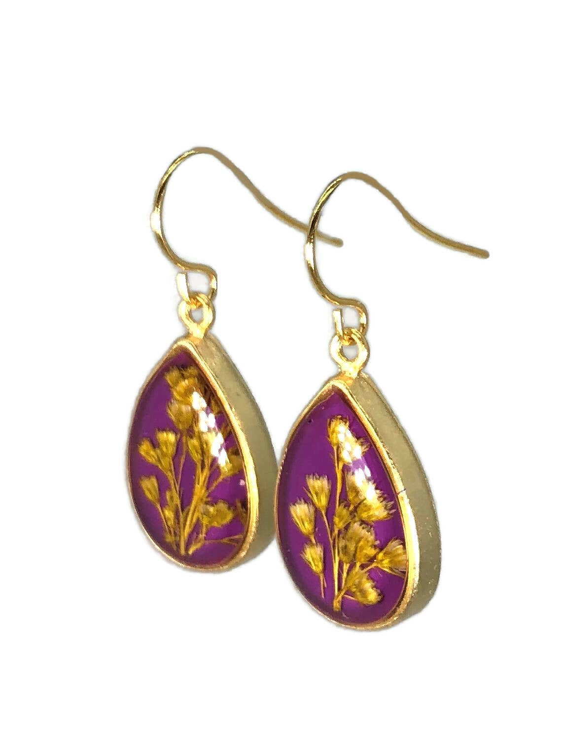 Hollyhock Harvest Small Teardrop Earrings