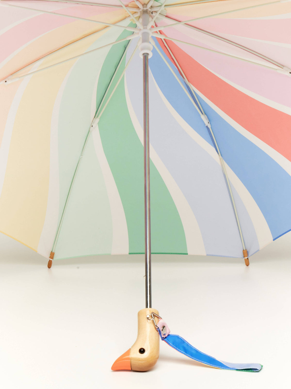 Meri Meri Rainbow Stripes Kids Duck Umbrella