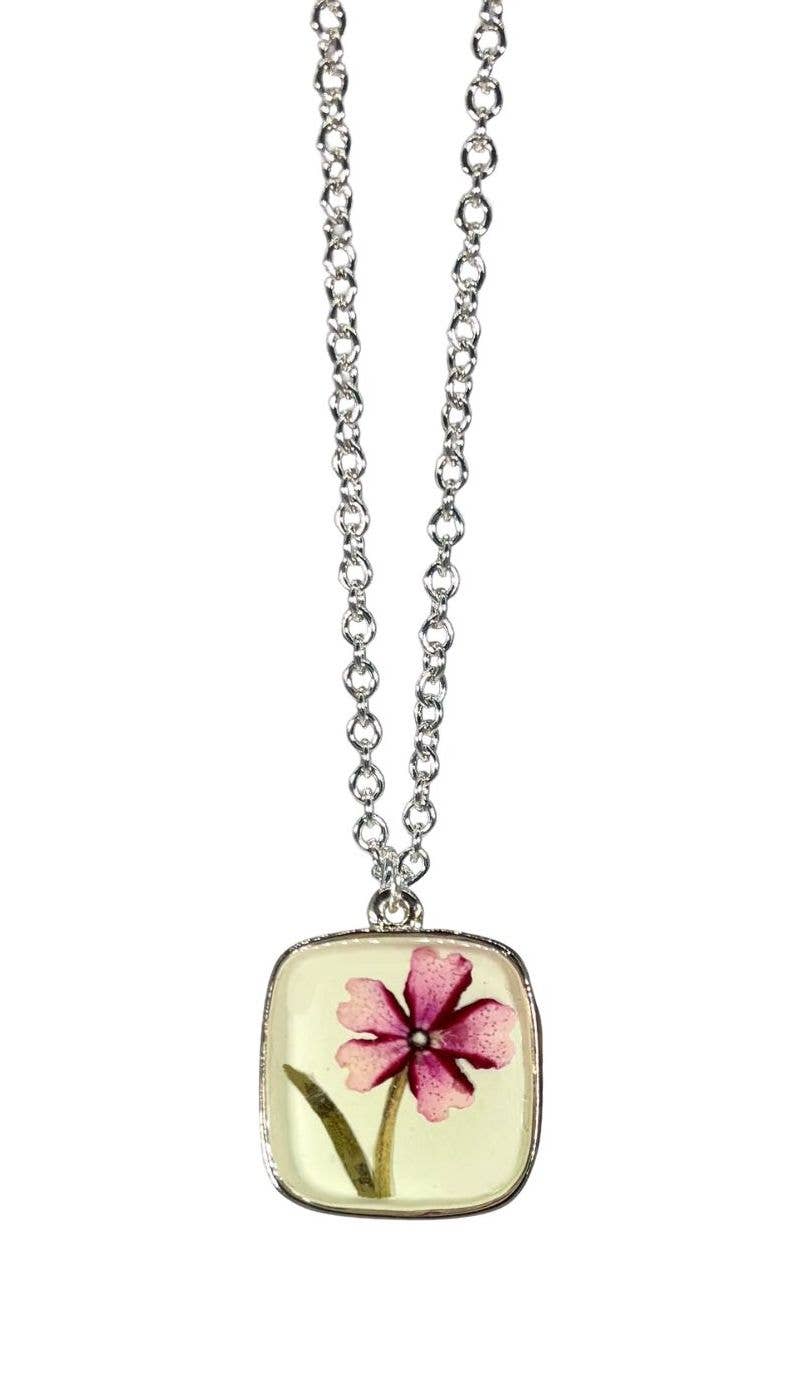 Verbena on the Beach Small Square Necklace