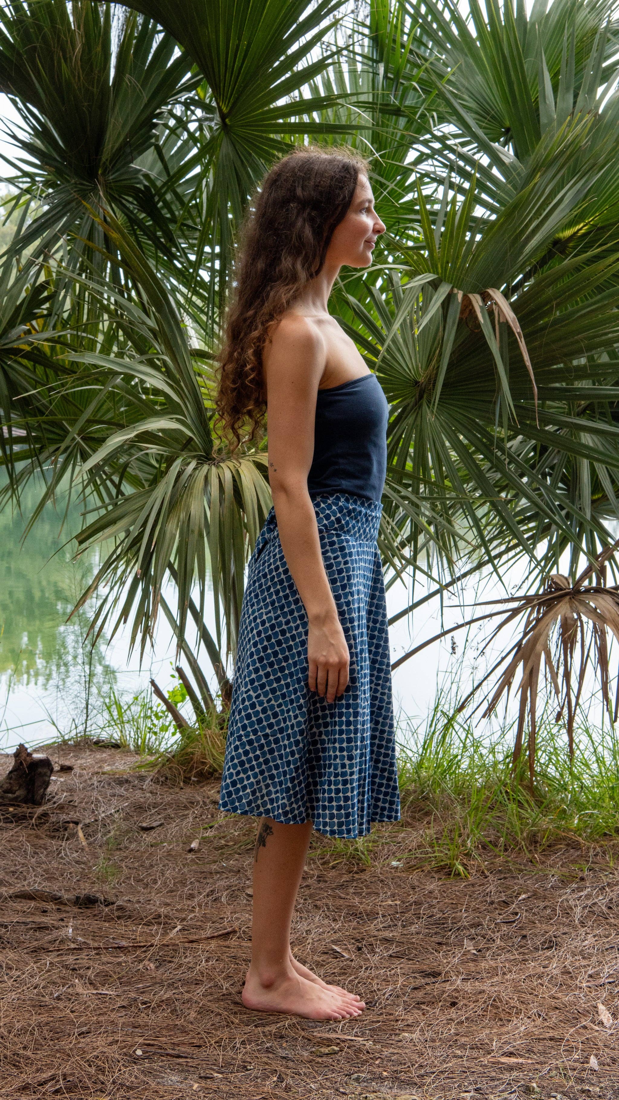 Rewa Midi Wrap Skirt in Moana