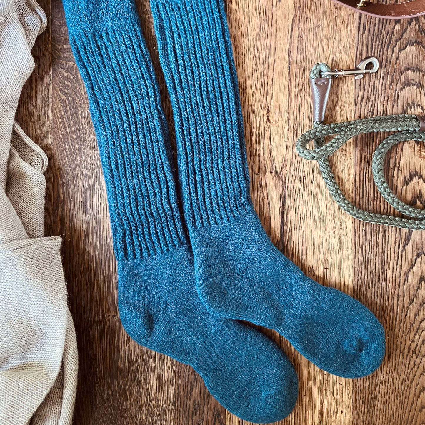 Women's Super Long Alpaca Chunky Rib Socks