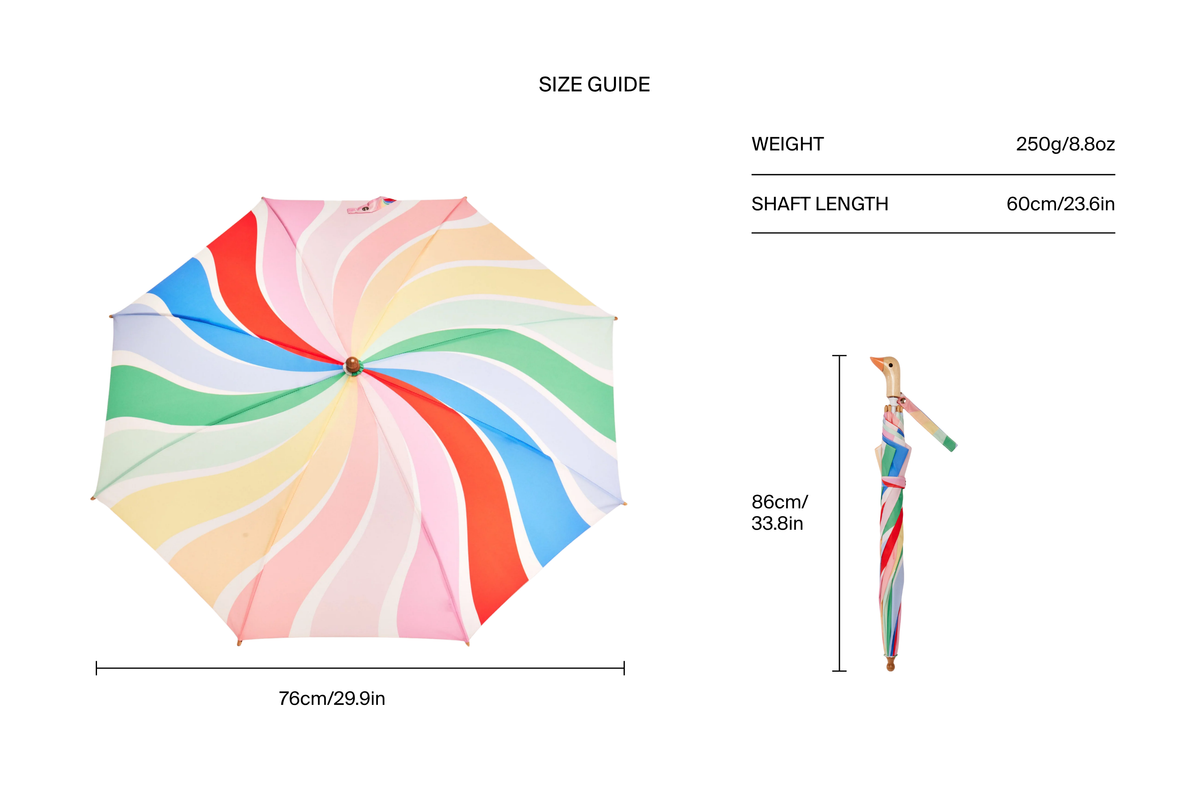 Meri Meri Rainbow Stripes Kids Duck Umbrella
