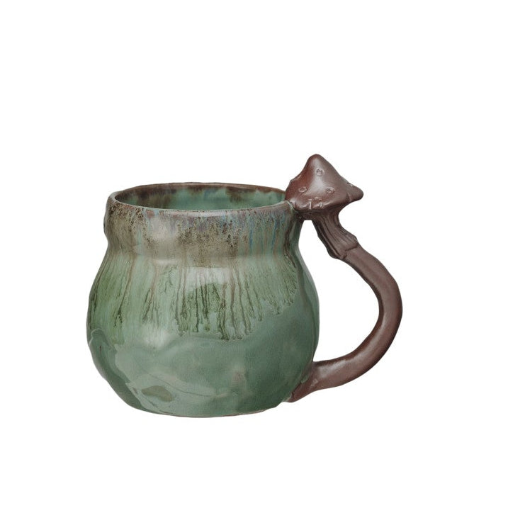 Stoneware Mug with Mushroom Handle