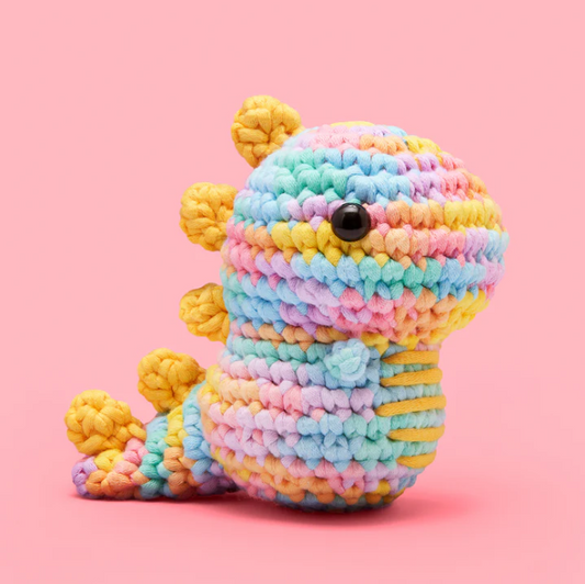 Crochet Kit | Fred the Dinosaur in Pastel
