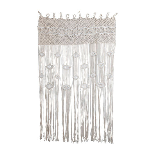 Hand-Woven Cotton Blend Macrame Curtain