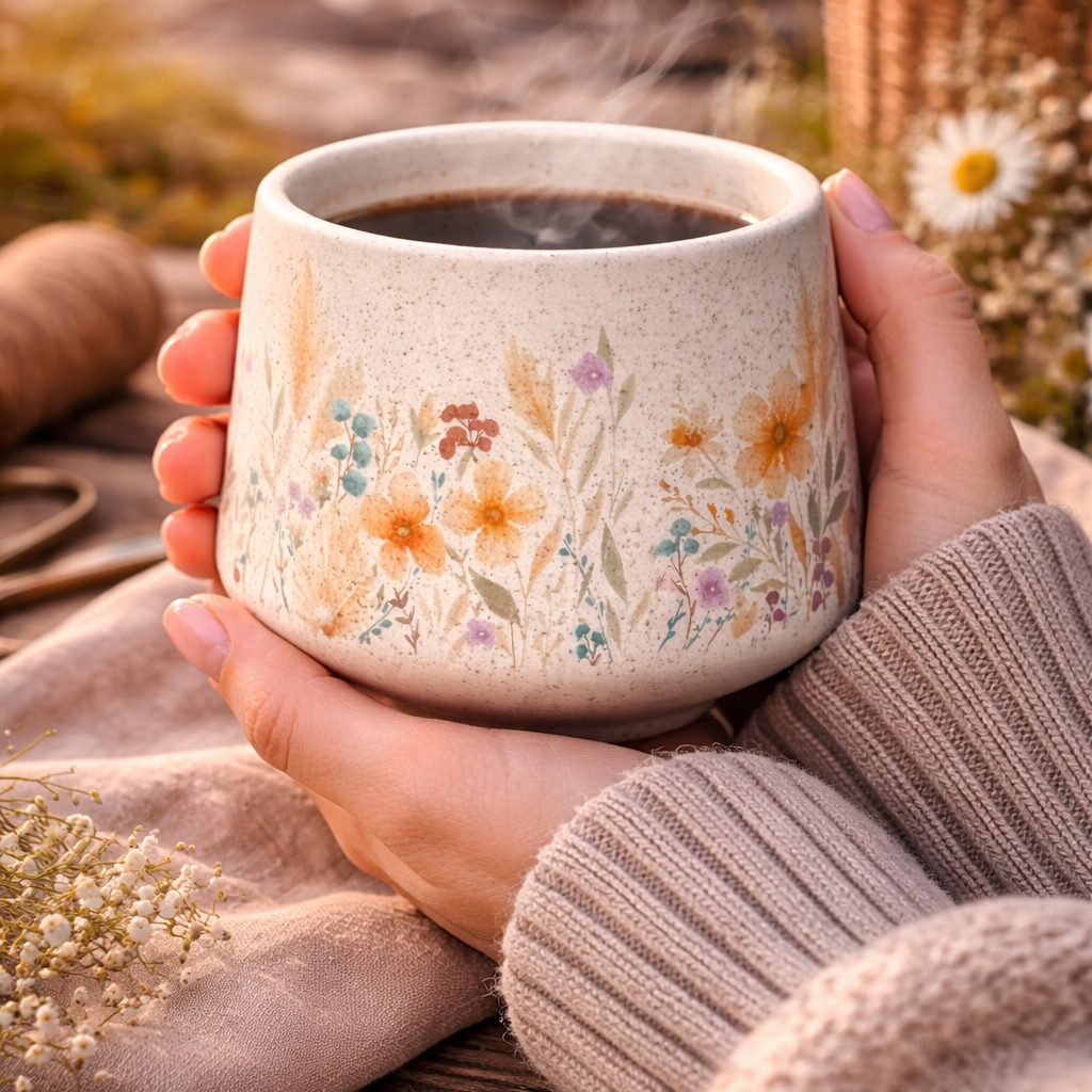 Golden Meadow Stoneware Cup