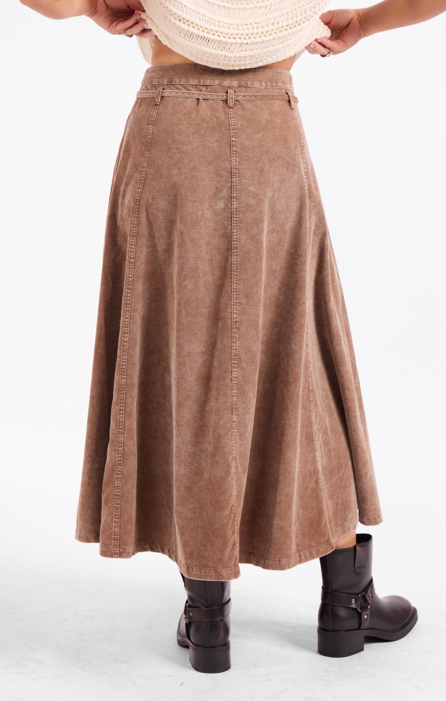Get Like This Belted Midi Skirt